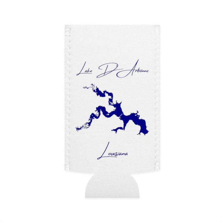 Louisiana  Lake  D'Arbonne  Slim  Can  Koozie  front  position  view  from  flat-front  white.webp
