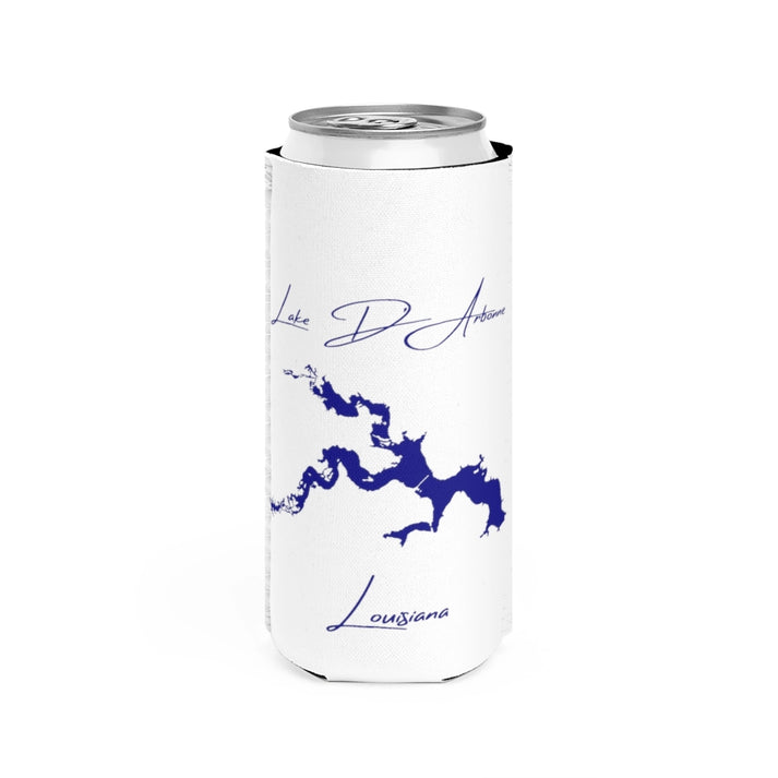 Louisiana  Lake  D'Arbonne  Slim  Can  Koozie  front  position  view  from  front  white.webp