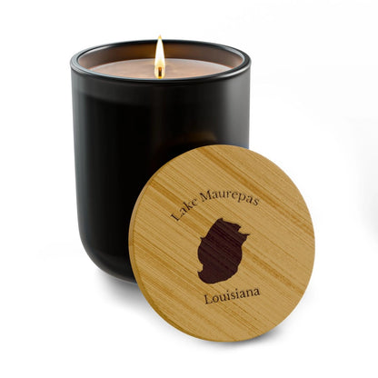 Louisiana  Lake  Maurepas  Engraved  Candle  other  position  view  from  front  true  noir  (matte).webp