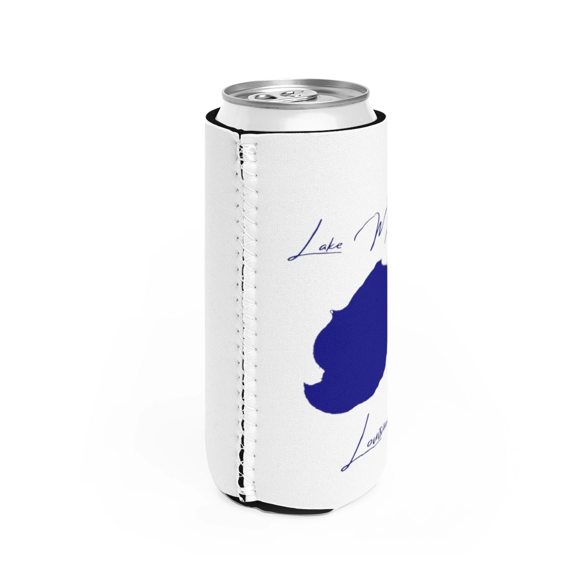 Louisiana  Lake  Maurepas  Slim  Can  Koozie  all  position  view  from  right  white.webp