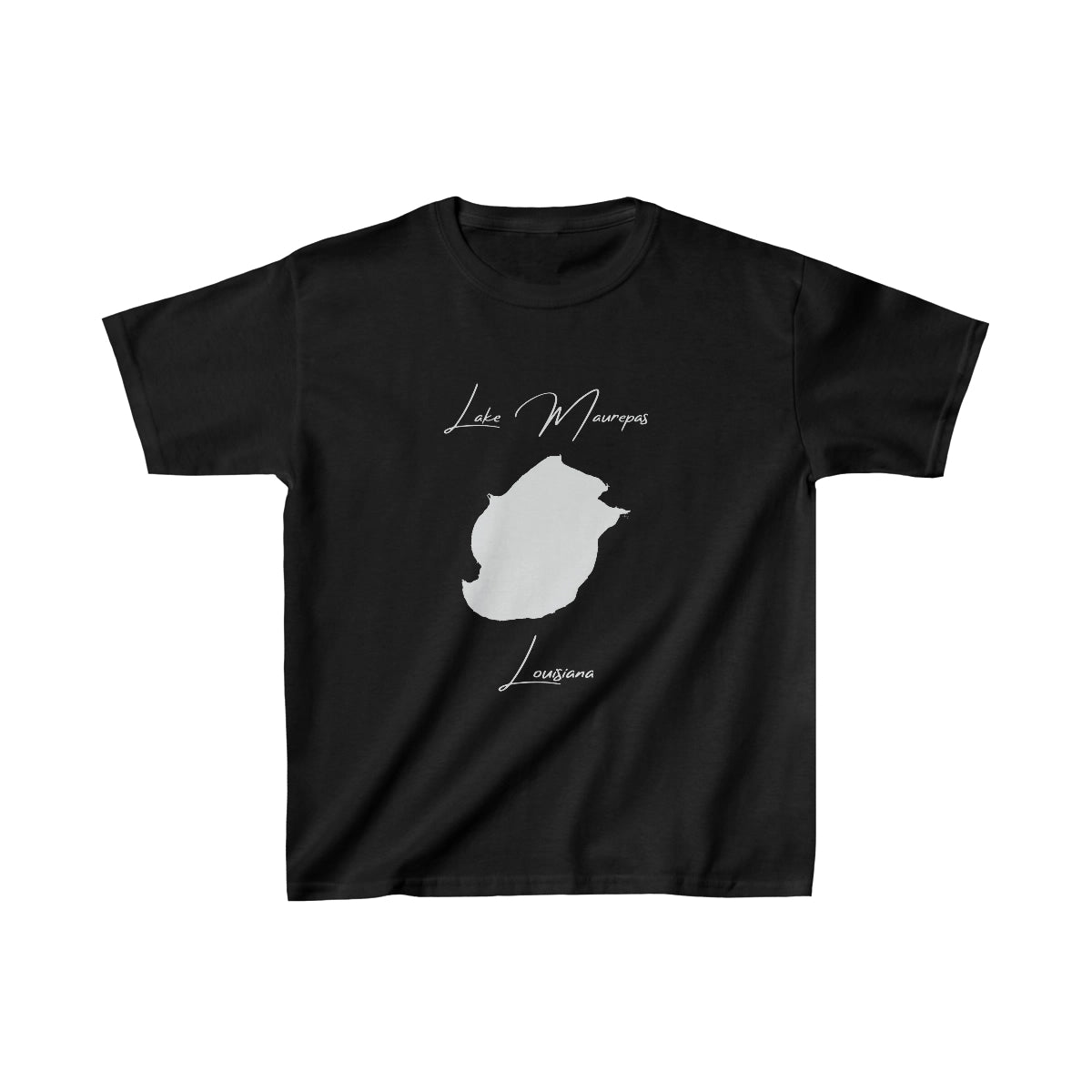 Louisiana  Lake  Maurepas  Youth  T-shirt  front  position  view  from  front  black.webp