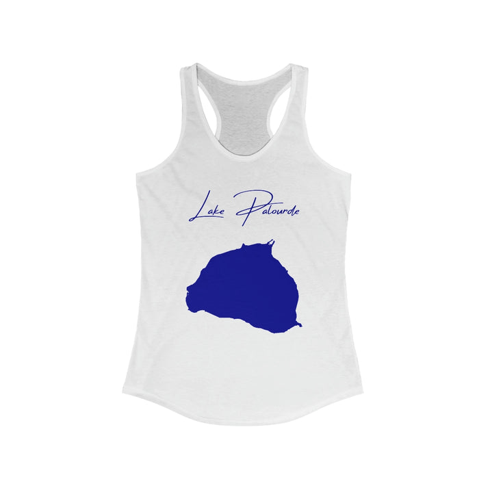 Louisiana  Lake  Palourde  Racerback-Tank  front  position  view  from  front  solid  white.webp