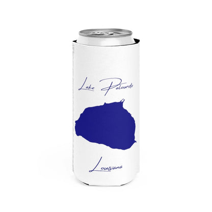 Louisiana  Lake  Palourde  Slim  Can  Koozie  front  position  view  from  front  white.webp
