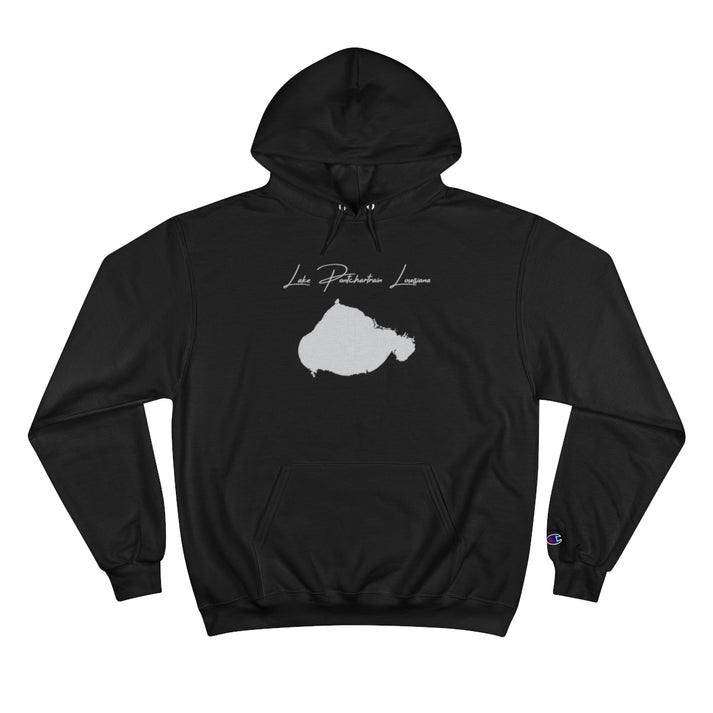 Louisiana  Lake  Pontchartrain  Hoodie  front  position  view  from  front  black.webp