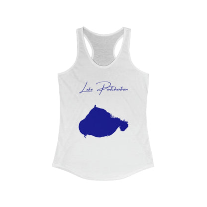 Louisiana  Lake  Pontchartrain  Racerback-Tank  front  position  view  from  front  solid  white.webp