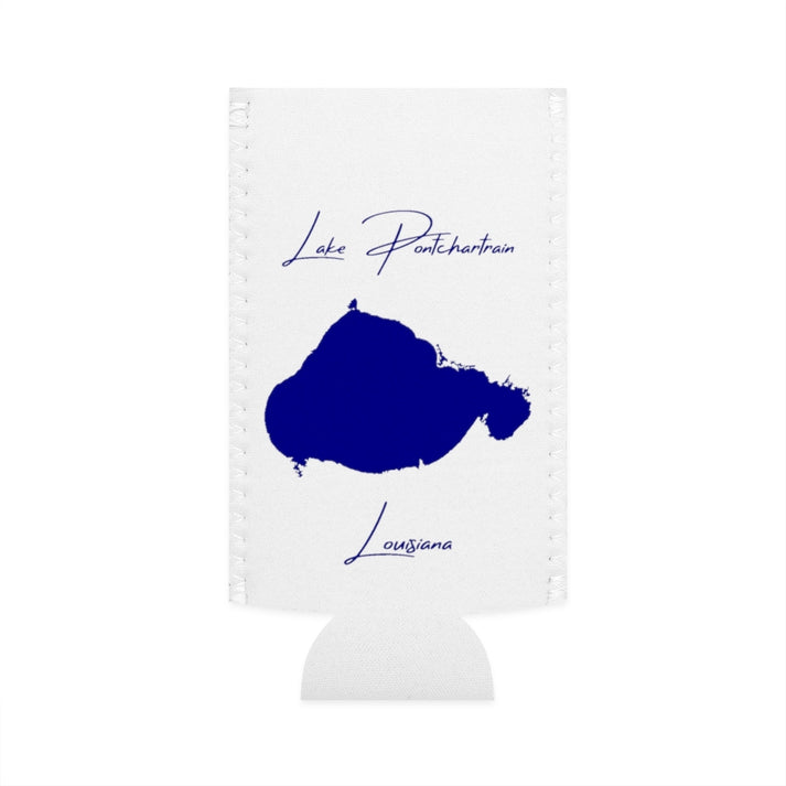 Louisiana  Lake  Pontchartrain  Slim  Can  Koozie  front  position  view  from  flat-front  white.webp