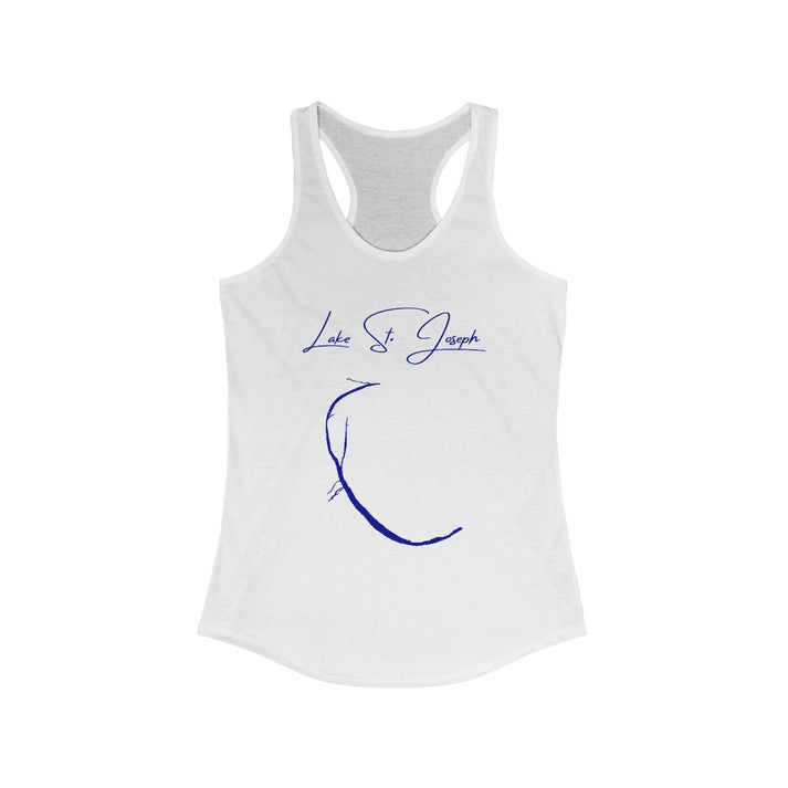 Louisiana  Lake  St.  Joseph  Racerback-Tank  front  position  view  from  front  solid  white.webp