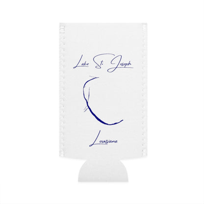 Louisiana  Lake  St.  Joseph  Slim  Can  Koozie  front  position  view  from  flat-front  white.webp
