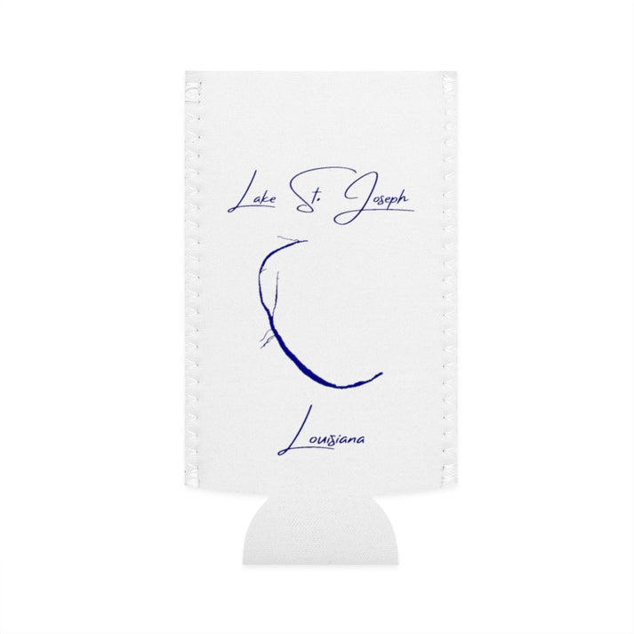 Louisiana  Lake  St.  Joseph  Slim  Can  Koozie  front  position  view  from  flat-front  white.webp