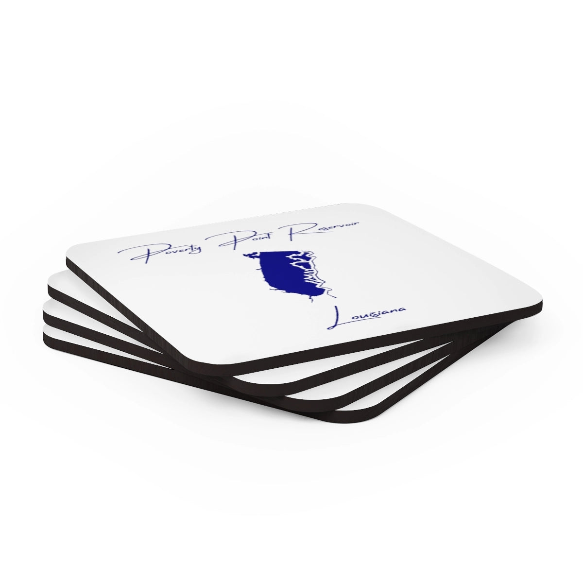 Louisiana  Poverty  Point  Reservoir  Coaster  Set  front  position  view  from  stacked  3.75  x  3.75.webp