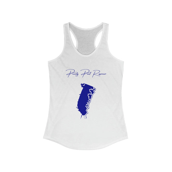 Louisiana  Poverty  Point  Reservoir  Racerback-Tank  front  position  view  from  front  solid  white.webp