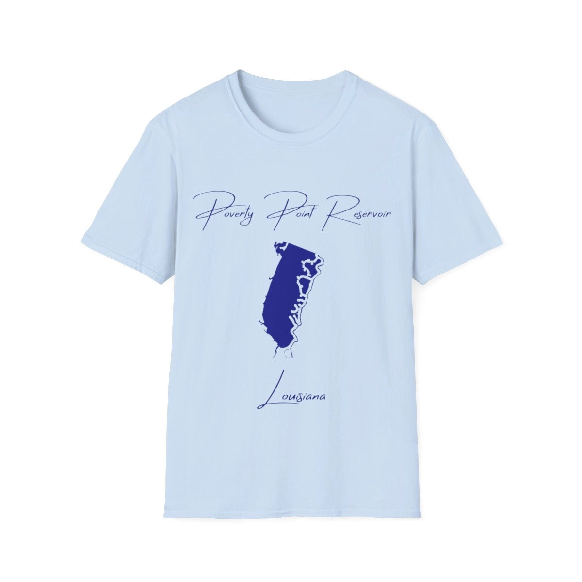 Louisiana  Poverty  Point  Reservoir  T-shirt  front  position  view  from  front  light  blue.webp