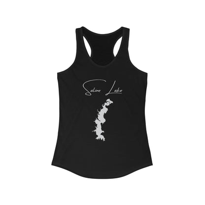 Louisiana  Saline  Lake  Racerback-Tank  front  position  view  from  front  solid  black.webp