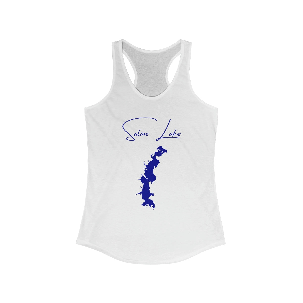 Louisiana  Saline  Lake  Racerback-Tank  front  position  view  from  front  solid  white.webp