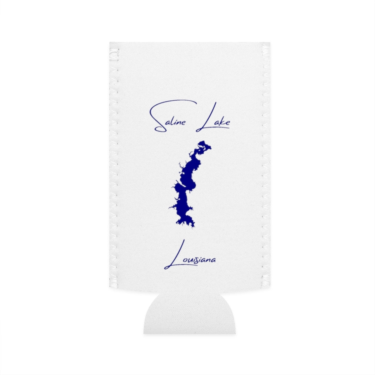 Louisiana  Saline  Lake  Slim  Can  Koozie  front  position  view  from  flat-front  white.webp