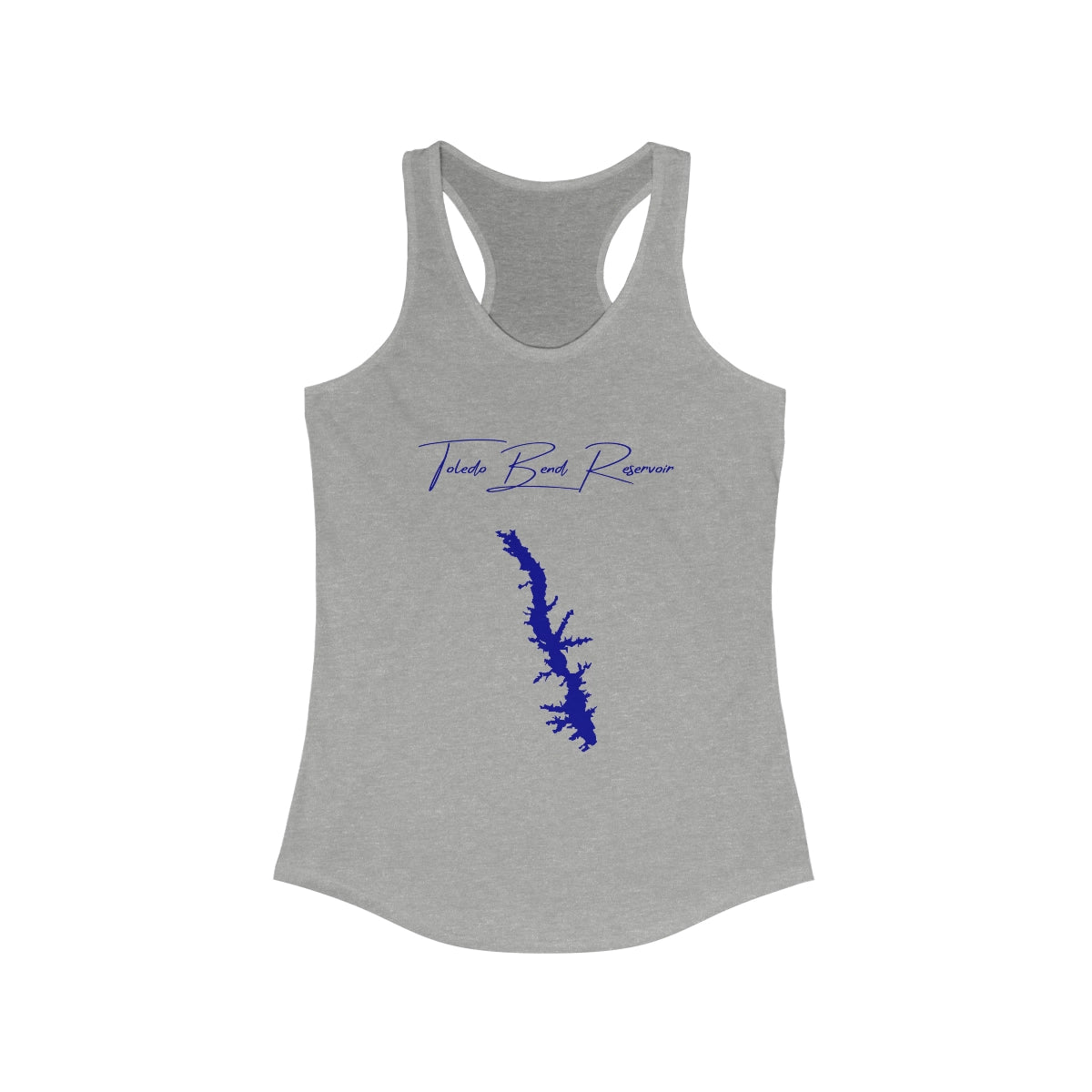 Louisiana  Toledo  Bend  Reservoir  Racerback-Tank  front  position  view  from  front  heather  grey.webp
