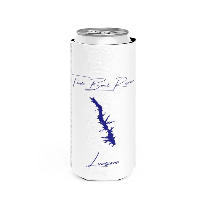 Louisiana  Toledo  Bend  Reservoir  Slim  Can  Koozie  front  position  view  from  front  white.webp