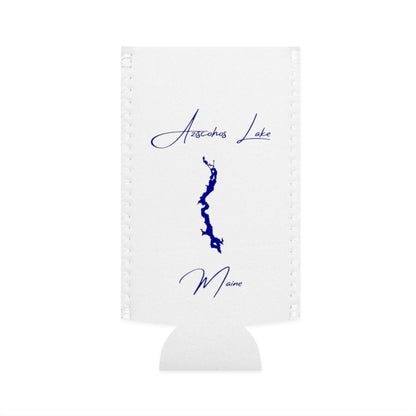 Maine  Aziscohos  Lake  Slim  Can  Koozie  front  position  view  from  flat-front  white.webp