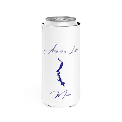 Maine  Aziscohos  Lake  Slim  Can  Koozie  front  position  view  from  front  white.webp