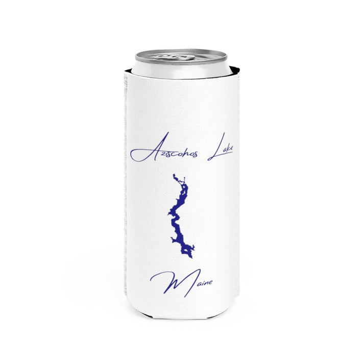 Maine  Aziscohos  Lake  Slim  Can  Koozie  front  position  view  from  front  white.webp