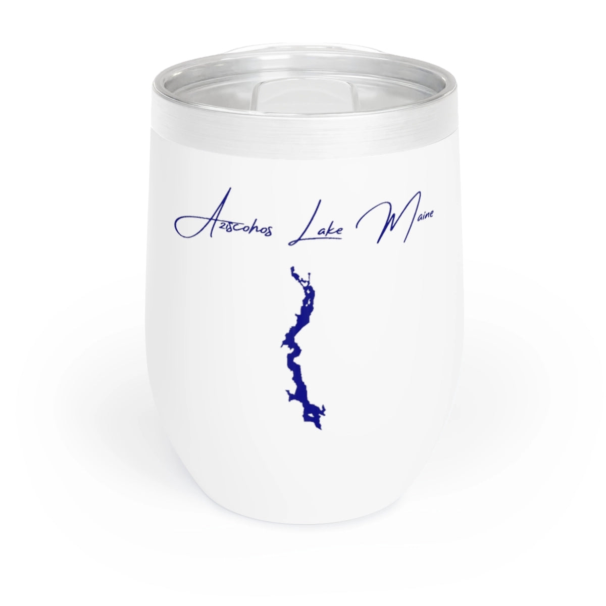 Maine  Aziscohos  Lake  Wine  Tumbler  front  position  view  from  front  white.webp