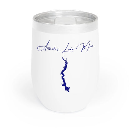 Maine  Aziscohos  Lake  Wine  Tumbler  front  position  view  from  front  white.webp