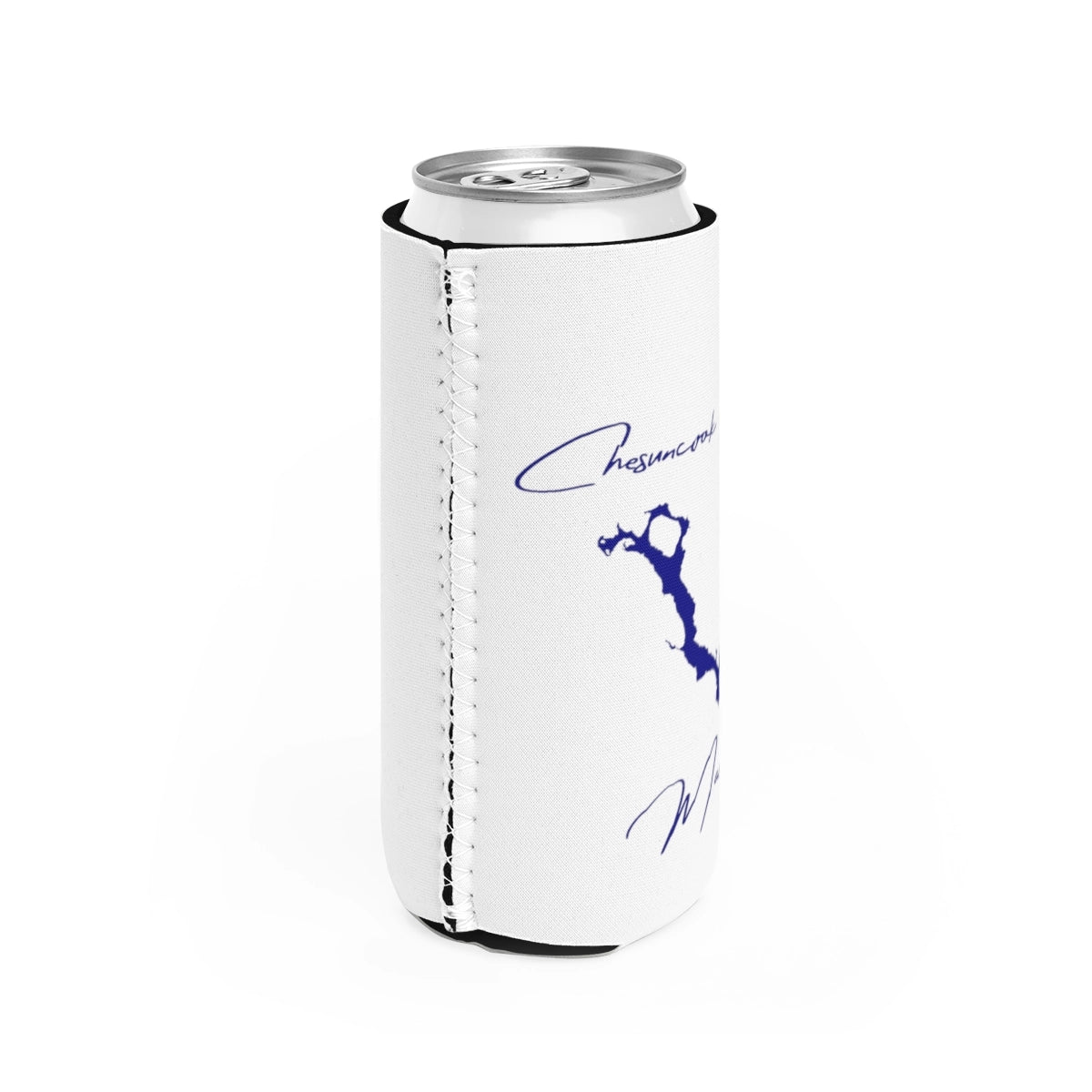 Maine  Chesuncook  Lake  Slim  Can  Koozie  all  position  view  from  right  white.webp