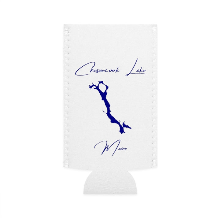 Maine  Chesuncook  Lake  Slim  Can  Koozie  front  position  view  from  flat-front  white.webp