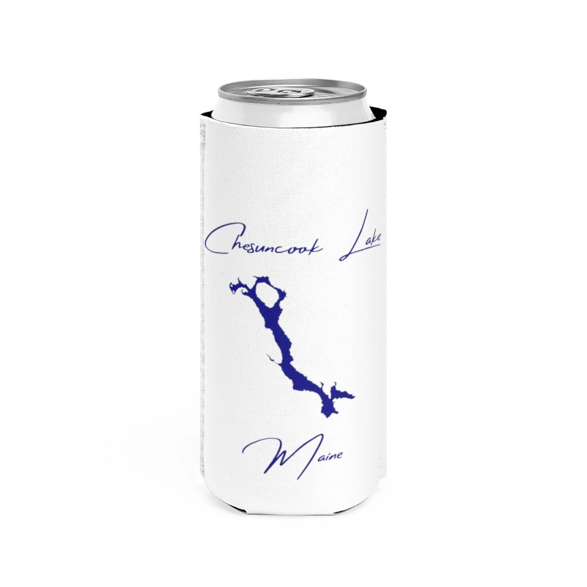 Maine  Chesuncook  Lake  Slim  Can  Koozie  front  position  view  from  front  white.webp