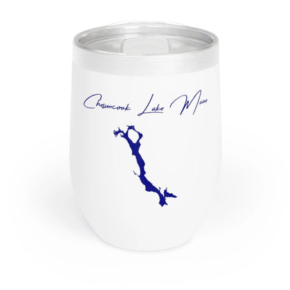 Maine  Chesuncook  Lake  Wine  Tumbler  front  position  view  from  front  white.webp