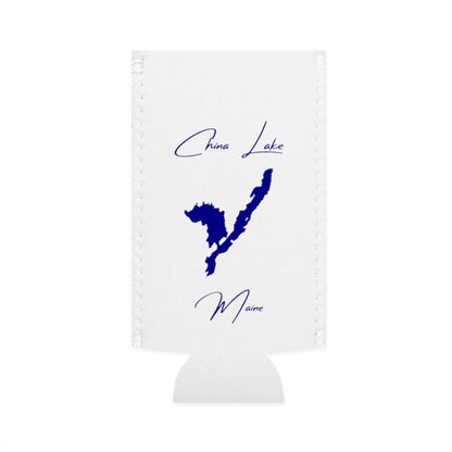 Maine  China  Lake  Slim  Can  Koozie  front  position  view  from  flat-front  white.webp