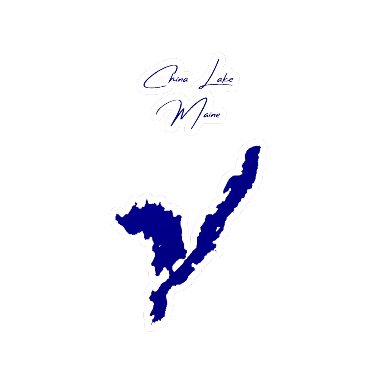 Maine  China  Lake  Vinyl  Decal  other  position  view  from  front  4  x  6.webp