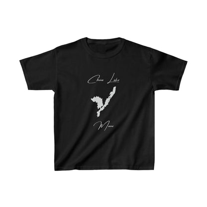 Maine  China  Lake  Youth  T-shirt  front  position  view  from  front  black.webp