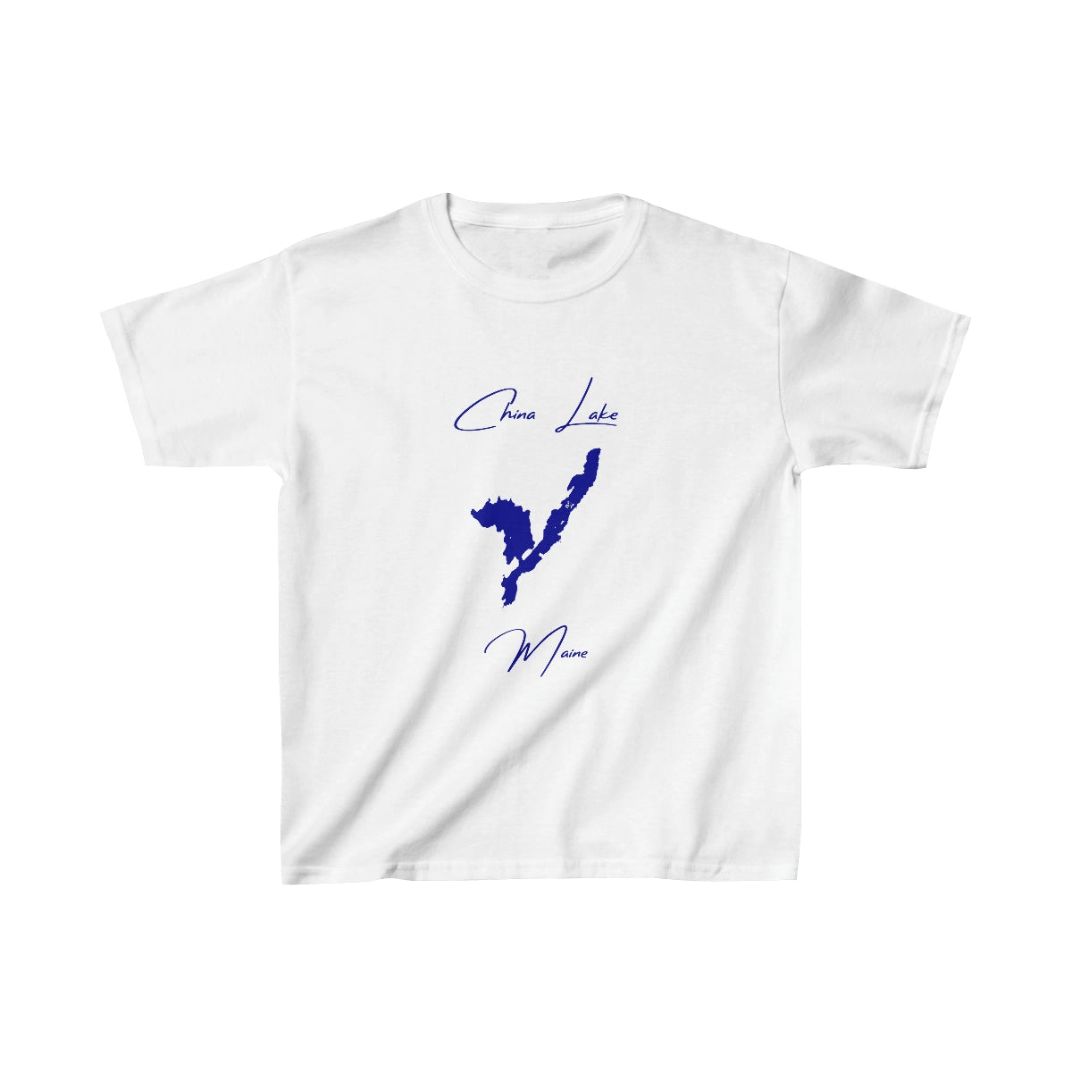Maine  China  Lake  Youth  T-shirt  front  position  view  from  front  white.webp