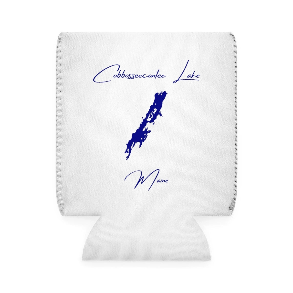 Maine  Cobbosseecontee  Lake  Can  Koozie  front  position  view  from  front-1  white.webp