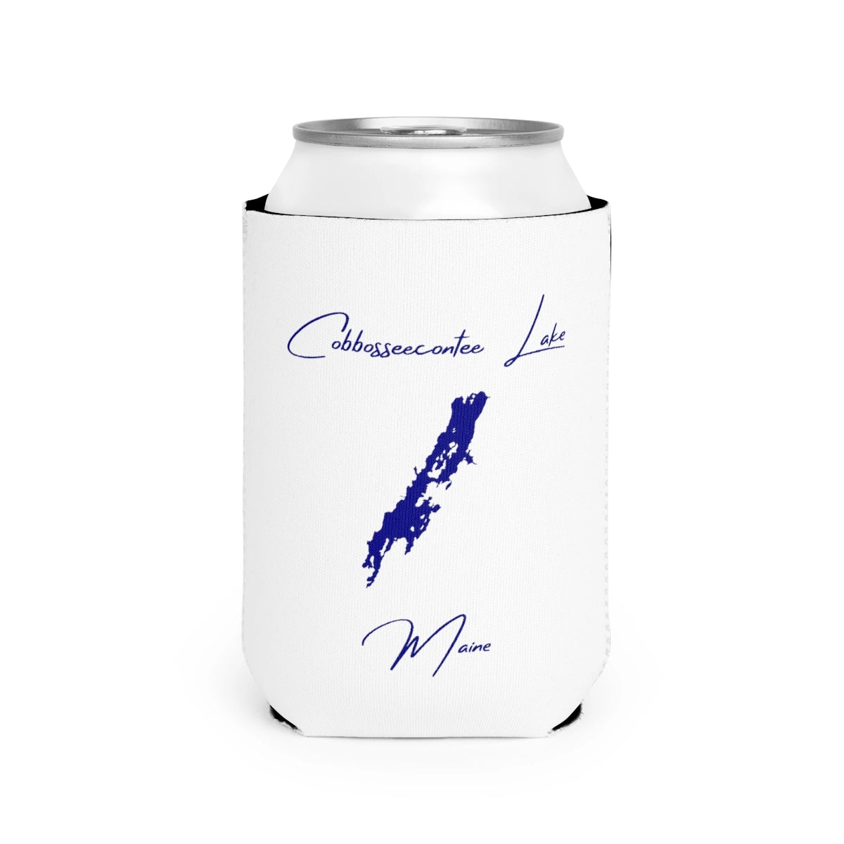 Maine  Cobbosseecontee  Lake  Can  Koozie  front  position  view  from  front-2  white.webp