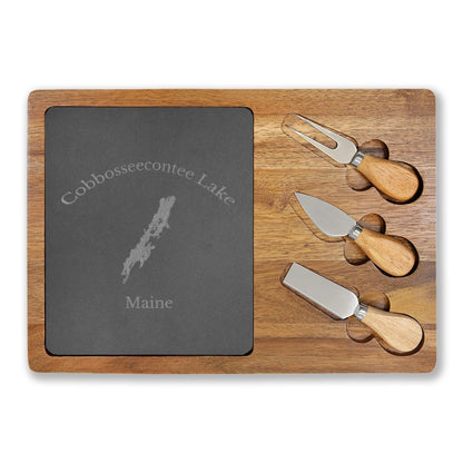 Maine  Cobbosseecontee  Lake  Engraved  Charcuterie  Board  other  position  view  from  front  13  3  4  x  9  3  4.webp