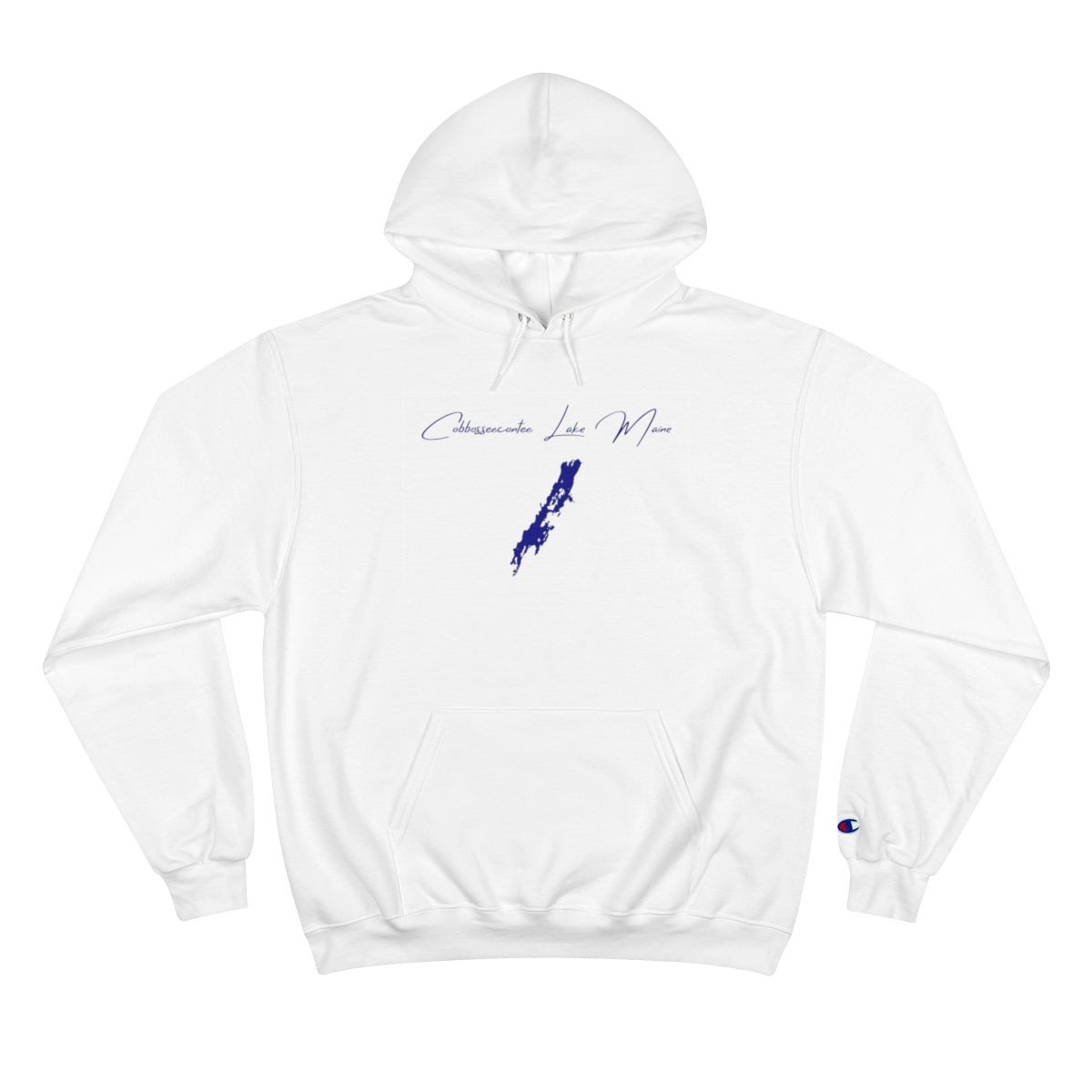 Maine  Cobbosseecontee  Lake  Hoodie  front  position  view  from  front  white.webp