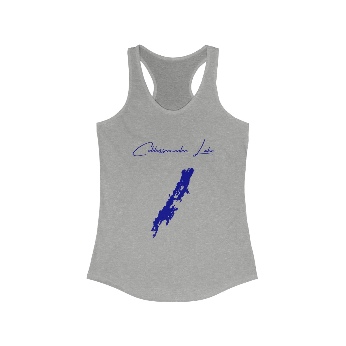 Maine  Cobbosseecontee  Lake  Racerback-Tank  front  position  view  from  front  heather  grey.webp