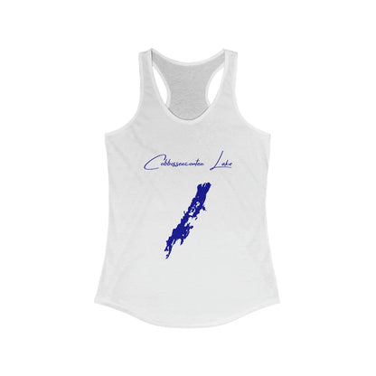 Maine  Cobbosseecontee  Lake  Racerback-Tank  front  position  view  from  front  solid  white.webp