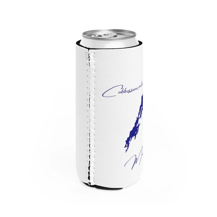 Maine  Cobbosseecontee  Lake  Slim  Can  Koozie  all  position  view  from  right  white.webp