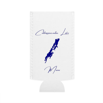 Maine  Cobbosseecontee  Lake  Slim  Can  Koozie  front  position  view  from  flat-front  white.webp