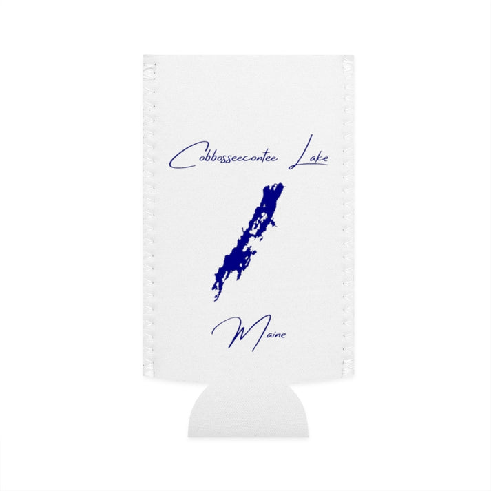 Maine  Cobbosseecontee  Lake  Slim  Can  Koozie  front  position  view  from  flat-front  white.webp