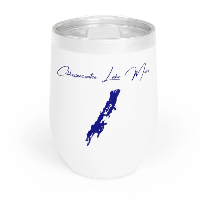Maine  Cobbosseecontee  Lake  Wine  Tumbler  front  position  view  from  front  white.webp