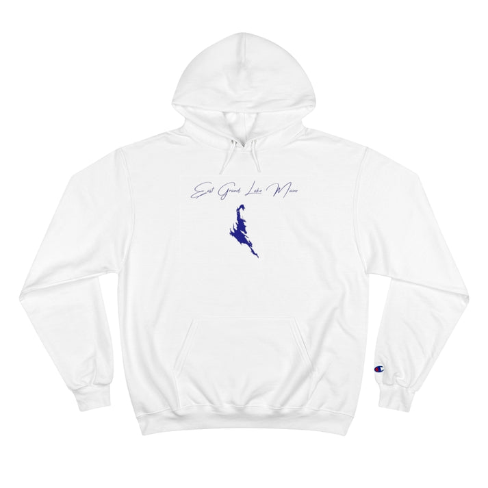 Maine  East  Grand  Lake  Hoodie  front  position  view  from  front  white.webp