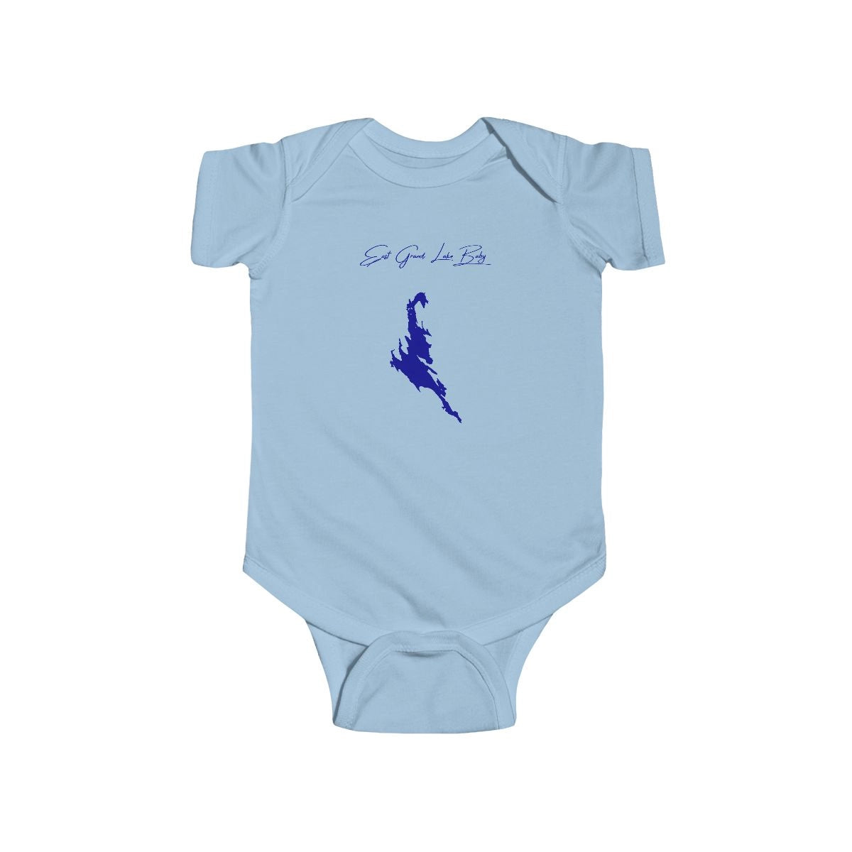 Maine  East  Grand  Lake  Onesie  front  position  view  from  front  light  blue.webp