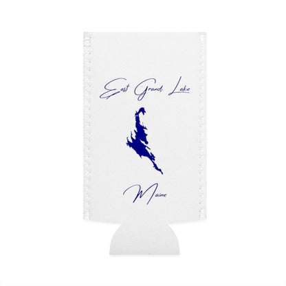 Maine  East  Grand  Lake  Slim  Can  Koozie  front  position  view  from  flat-front  white.webp