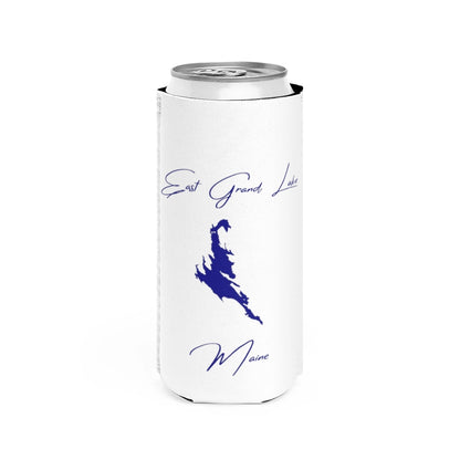Maine  East  Grand  Lake  Slim  Can  Koozie  front  position  view  from  front  white.webp