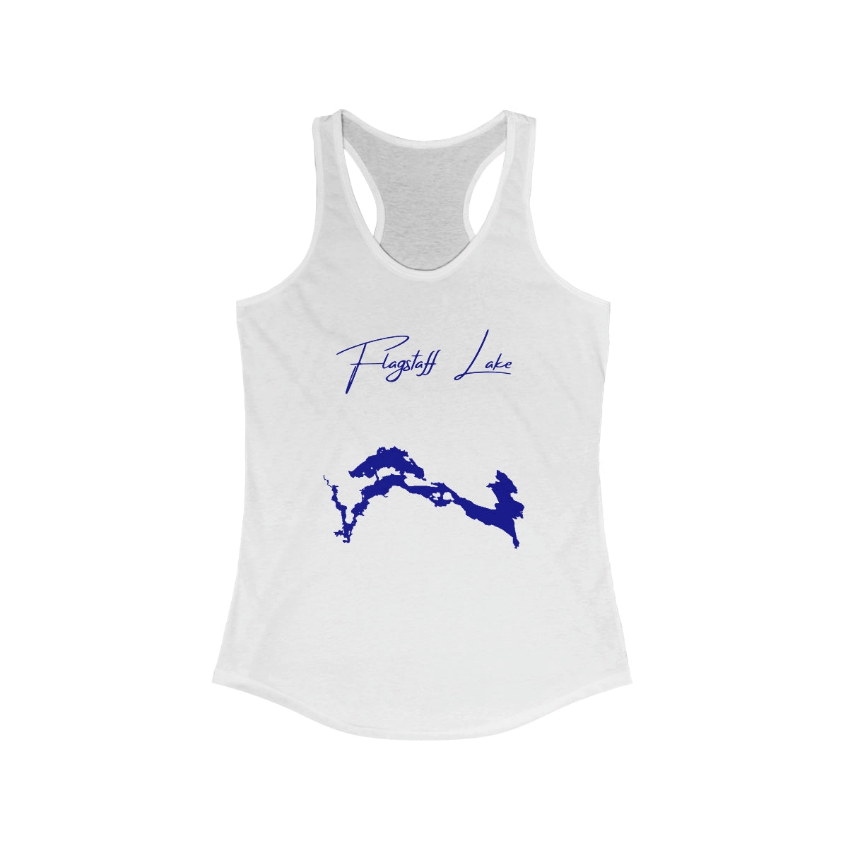 Maine  Flagstaff  Lake  Racerback-Tank  front  position  view  from  front  solid  white.webp