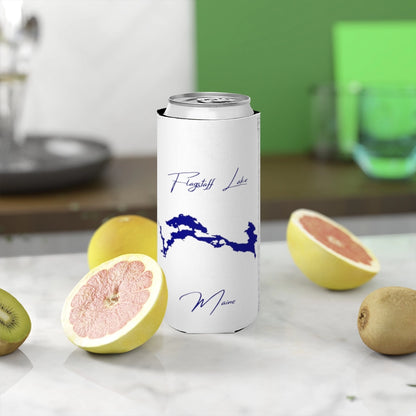 Maine  Flagstaff  Lake  Slim  Can  Koozie  front  position  view  from  context-2  white.webp